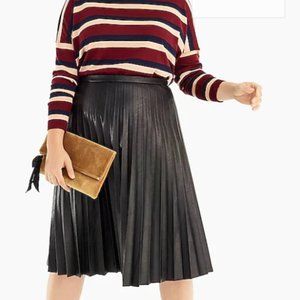 J. Crew Vegan Leather Pleated Midi Skirt